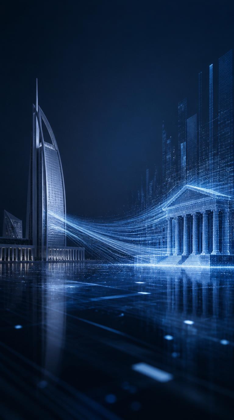 UAE crypto reporting rules and CARF explained for borrowers — digital data exchange between UAE financial authority and international tax jurisdictions