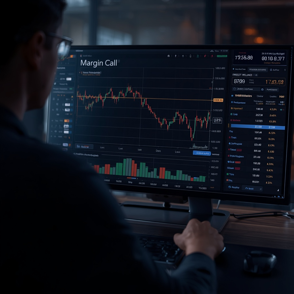 What Happens If Bitcoin Collateral Is Liquidated in the UAE: Bitcoin-backed loan dashboard showing margin call alerts, loan-to-value ratio, and liquidation risk management.